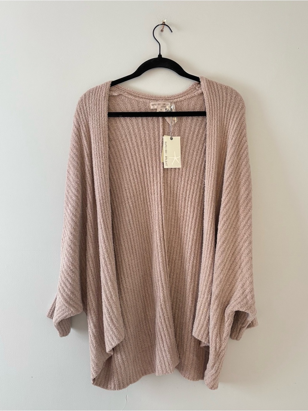 Barefoot Dreams NWT CozyChic Lite Ribbed Shrug Cardi Cardigan Sweater Faded Rose